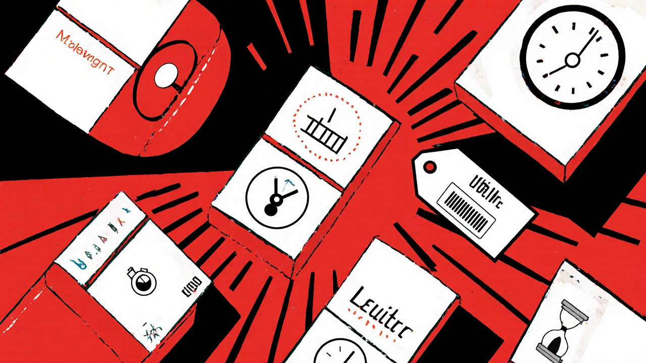 Collage of six ED pills with icons for onset, duration, and price.