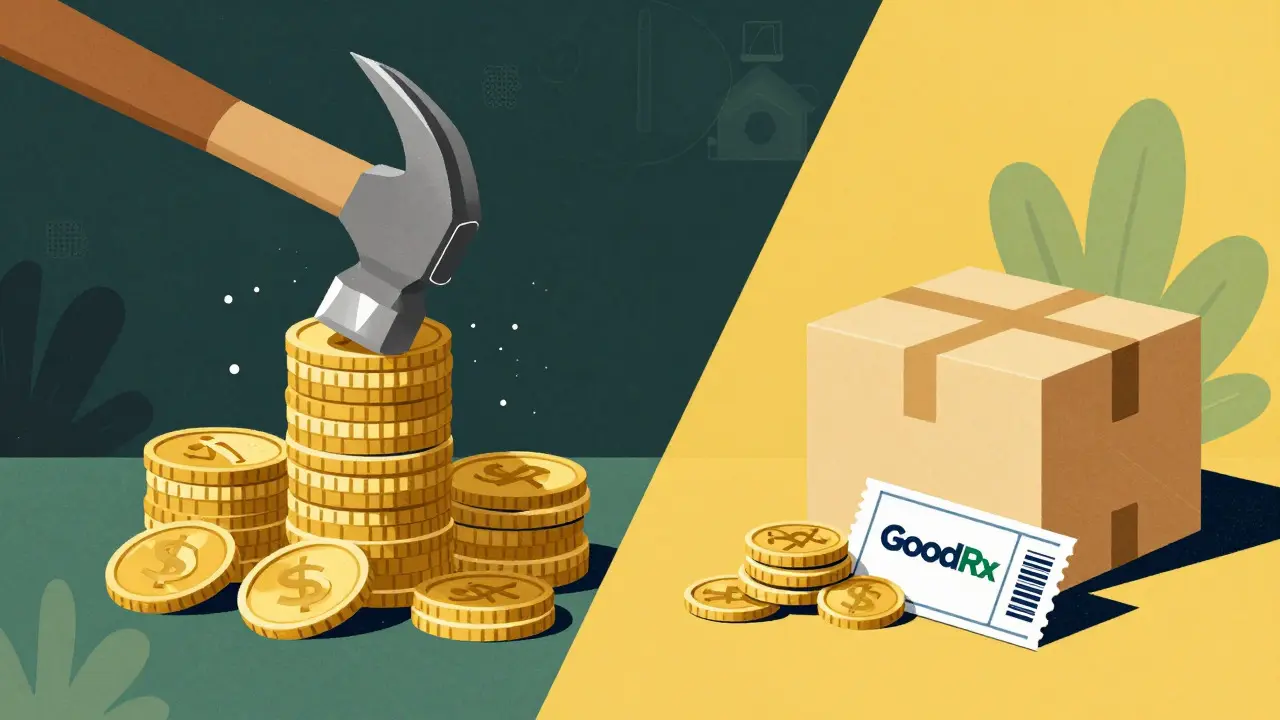 Cost savings comparison with coupons and shipping boxes