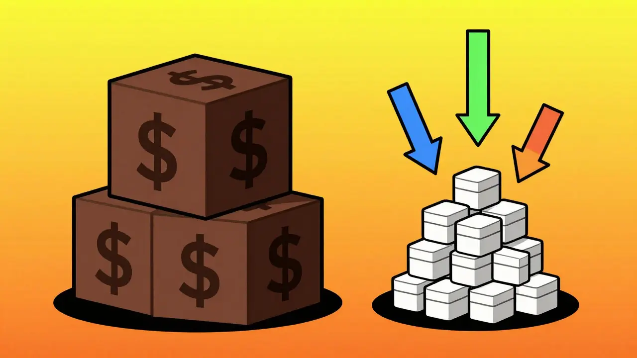 Graphic showing cost savings with generic pills vs high prices