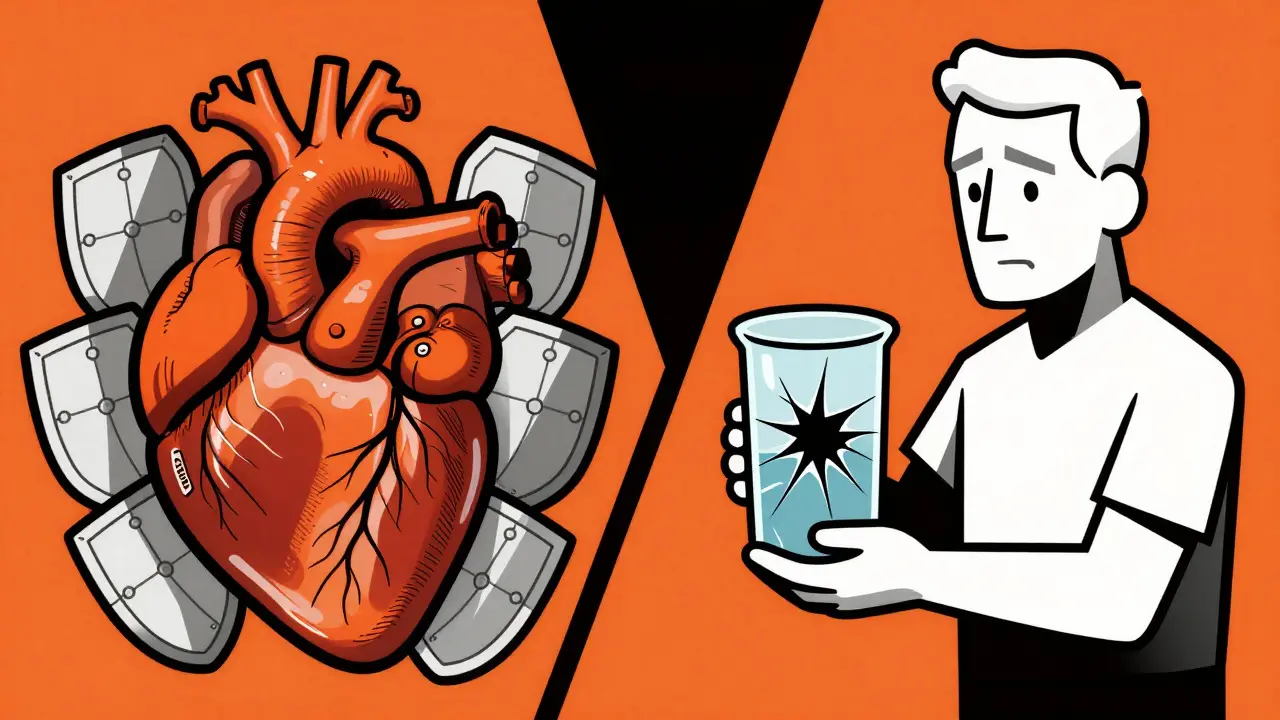 Split illustration showing a protected heart versus a fragile vessel cracking